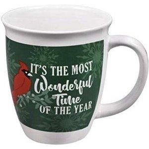 14 oz. Stoneware Christmas Mug Green It's the Most Wonderful Time of the Year